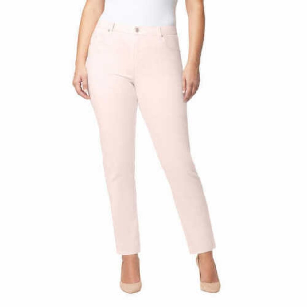 Gloria Vanderbilt Women's Straight Leg Jeans in Light Pink